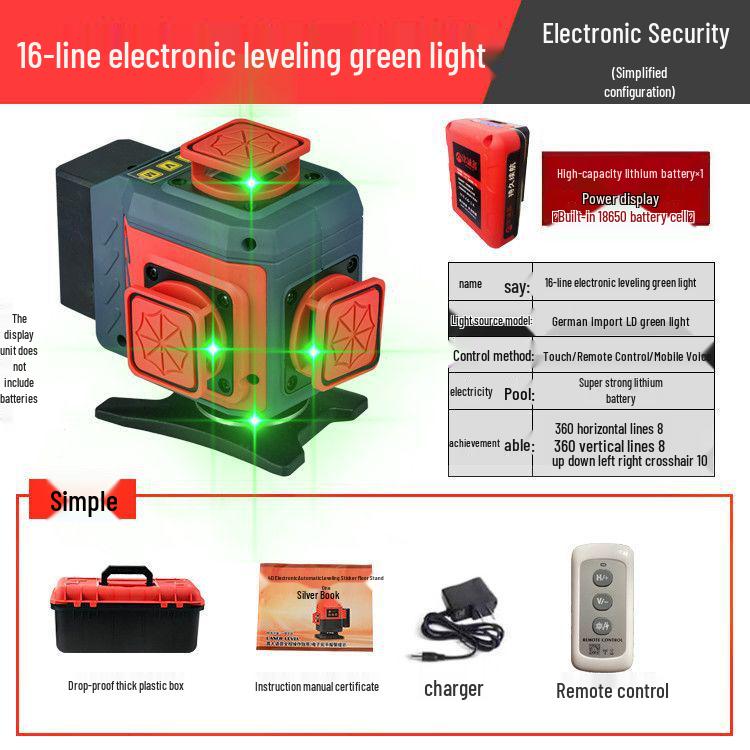 Anping Super Bright Infrared Green Laser Level: High Precision, Automatic Leveling with 8/12/16 Lines
