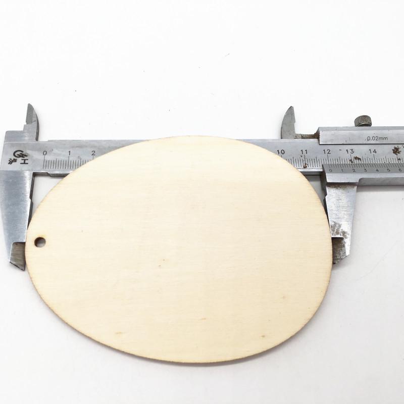 Easter Oval Wood Chip Crafts with Hemp Rope - DIY Handmade Wooden Pendant