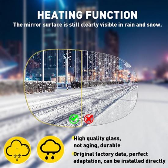 Mirror Glass Heated 2X Left Right Side For BMW E82 2011-2013 1-Series Coupe