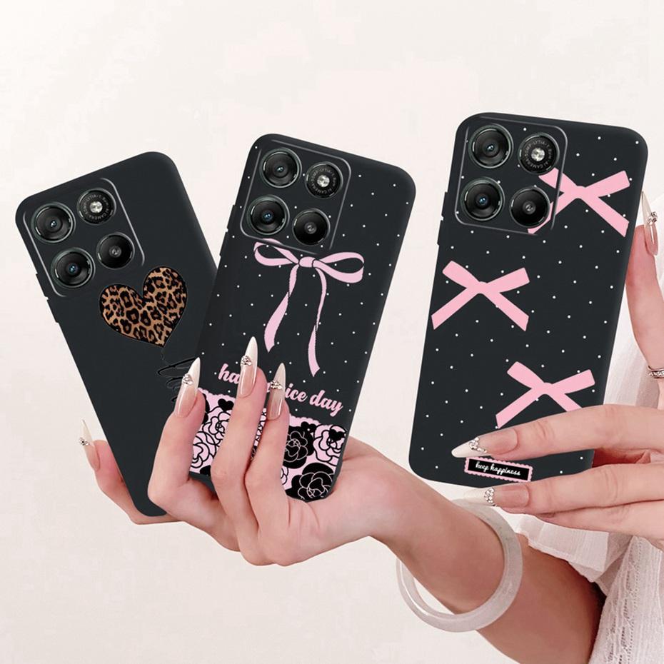 Modne etui na telefon z literami dla Motorola Moto G77 G67 Tylna osłona dla MOTO G67 G77 5G Miękkie czarne silikonowe etui