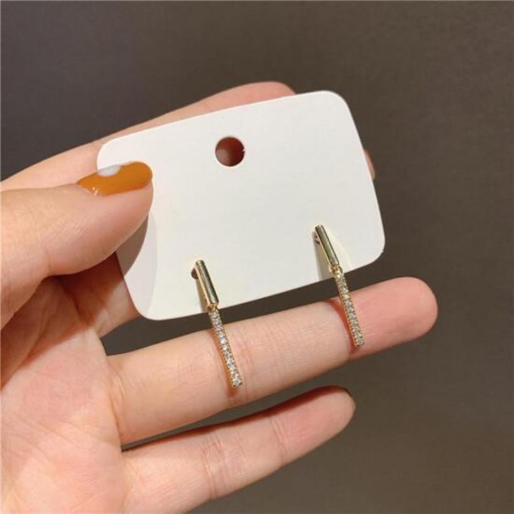 New Arrivals Open Run Gold Mini Drop Earrings Single Chain Cubic Earrings