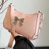 Sweet And Fresh Bowknot Handbag For Women  Style Trendy Underarm Messenger Bag Chain Shoulder Bag