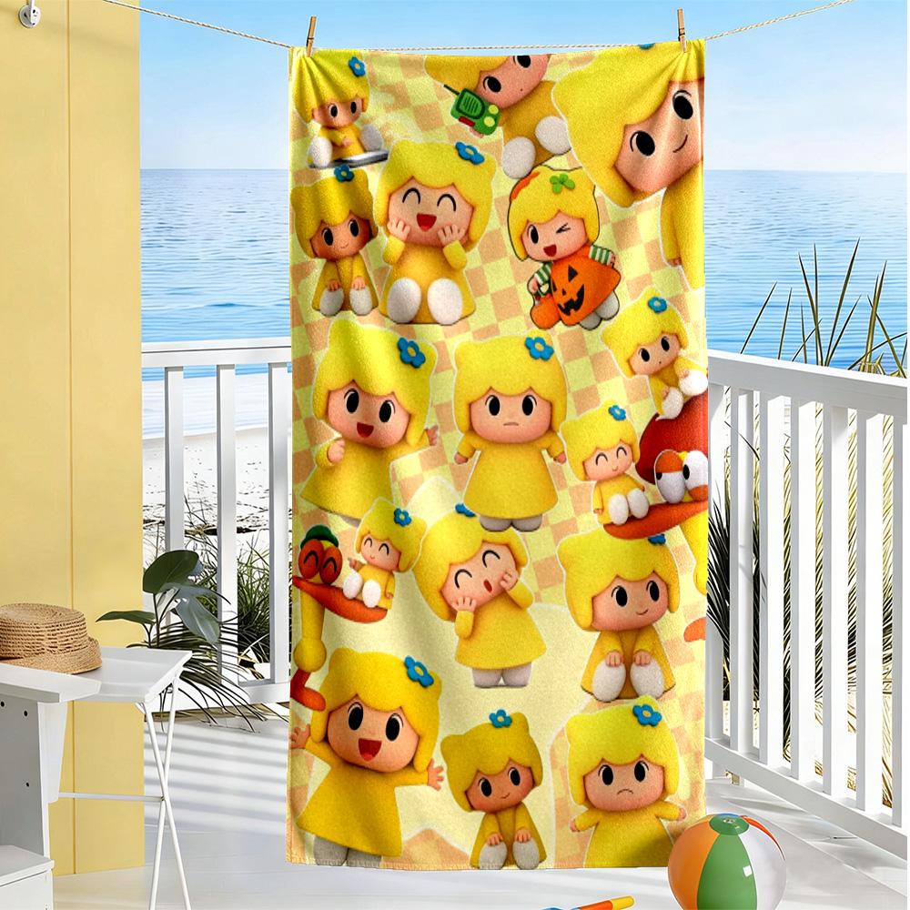 Pocoyo Beach Towel Super Soft Microfiber Quickdry Fabric Comfortable Lightweight Suitable for Sports, Travel, Swimming, Yoga, Bathroom, Beach, And Poo