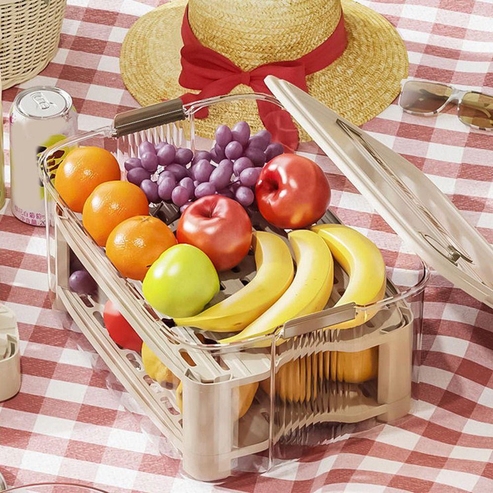 Handheld Food Storage Container Plastic Refrigerator Storage Box Durable Meat Freezing Box  Picnic