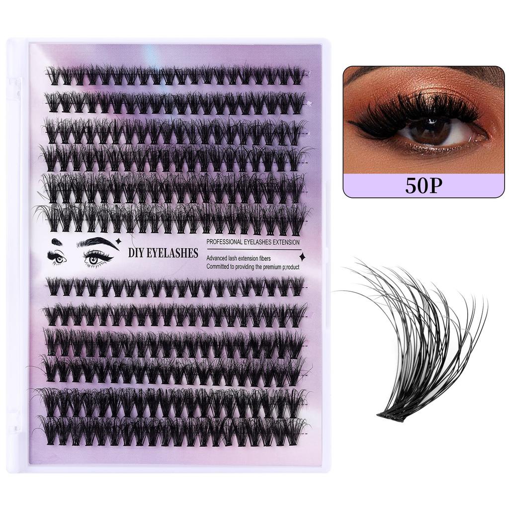 Diy Segmented Fried Hair Single Cluster False Eyelashes 12 Rows Large Capacity Daily Makeup
