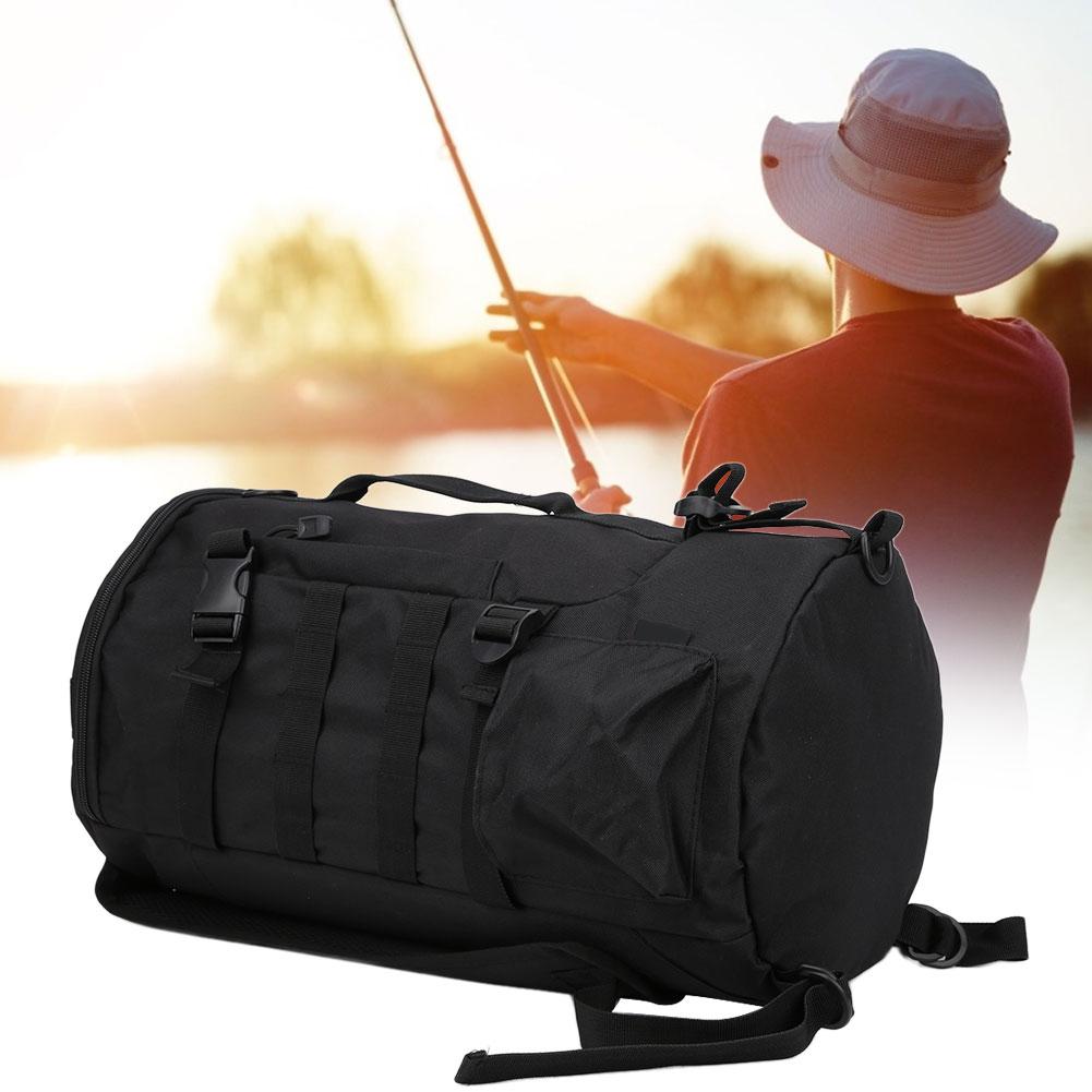 Cylinder Fishing Tackle Backpack Shoulder Bag Fishing Rod Outdoor Satchel