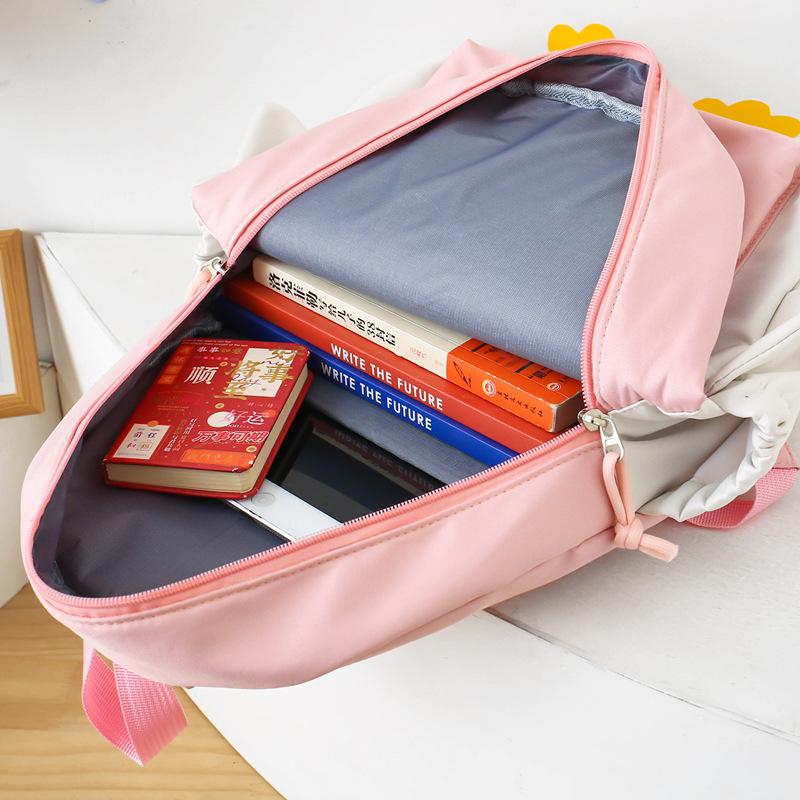 Schulrucksack für Grund- und Sekundarschüler Japanischer Cartoon Damenrucksack Niedliches Weiches und Niedliches Küken Modischer Mädchen-Schulrucksack Federmäppchen