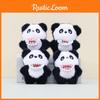 Heart Love Bib Panda Plush Keychain Toy Cartoon Stuffed Doll Gift Decoration