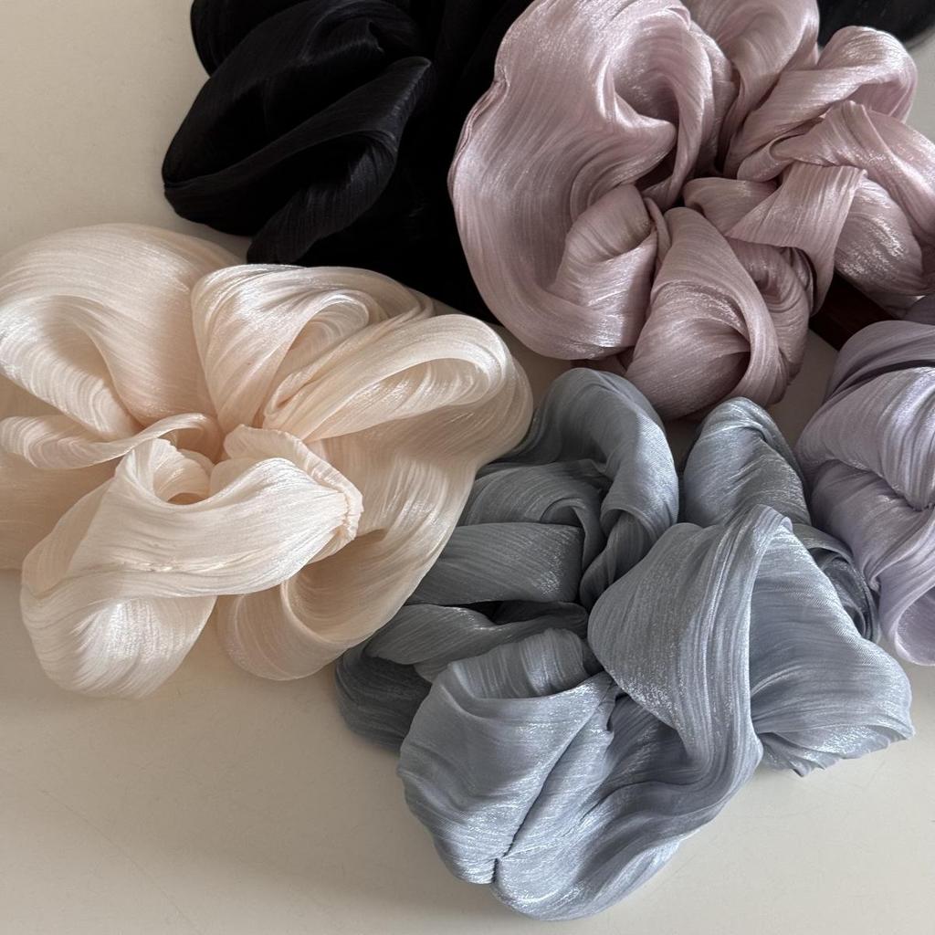 Korean Style Satin Pearlescent Flower Hair Tie