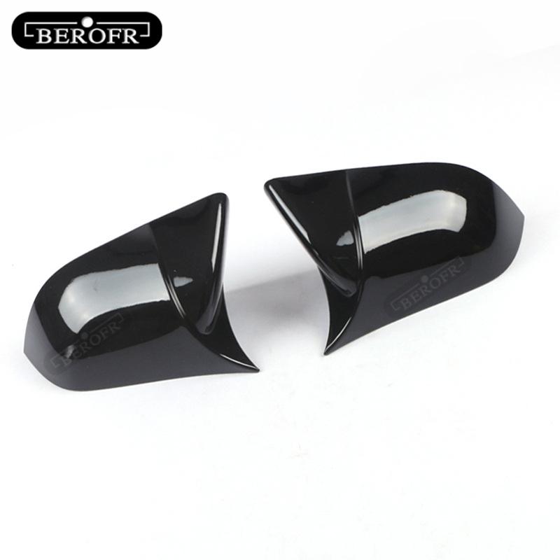 2pcs/set Car Horns Rearview Mirror Cover For Tesla MODEL 3  Left Hand Drive Mirror Cover Black Right