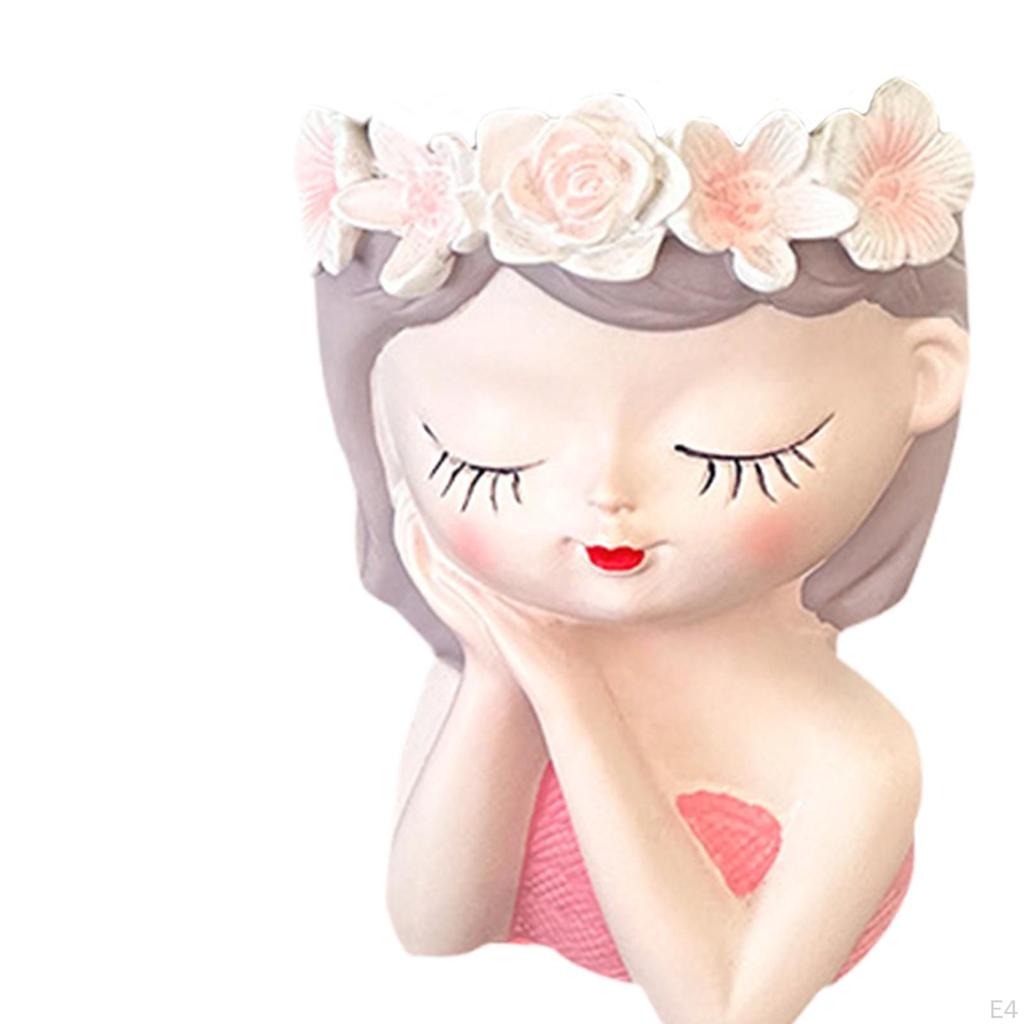 Fairy Head Flower Pot Creative Holder for Photos in Garden Or Party Settings
