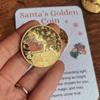 Santa Gold Coins Christmas Eve Boxes, with Message Card, Christmas Commemorative Coins New Year, Santa Claus Souvenir Coin