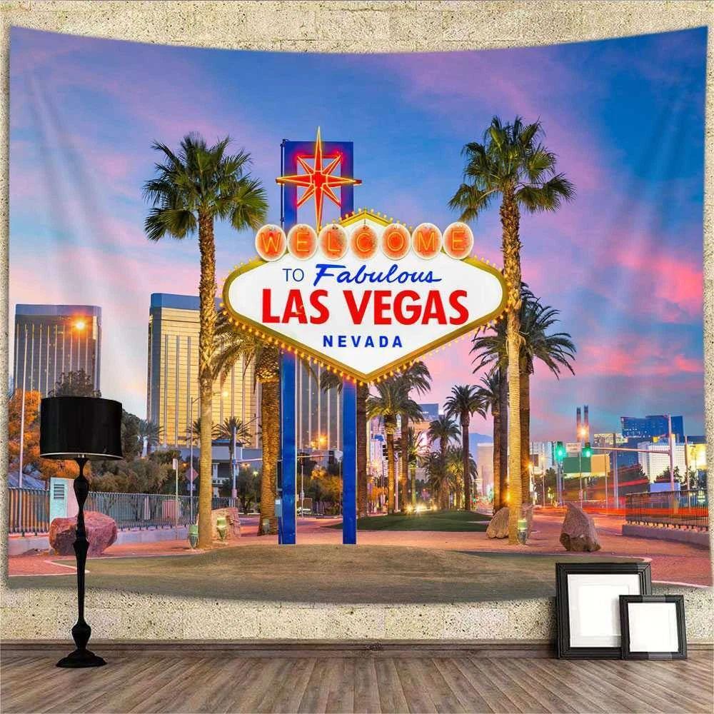 Tapestry background of the city of Las Vegas 75x100