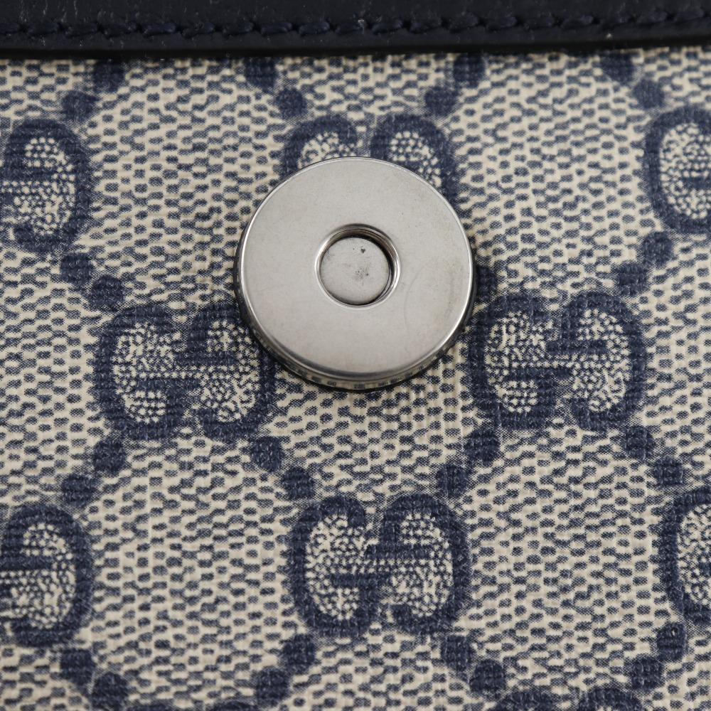 GUCCI Ophidia Mini Backpack Daypack 795221 Gray / navy GG Supreme Canvas Women Used