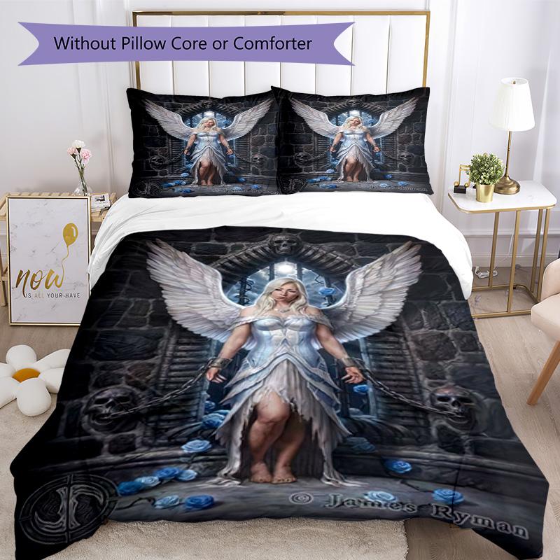 Set Biancheria da Letto Stile Gotico Traspirante Copripiumino con Federe Biancheria da Letto Decorativa per Camera da Letto Decorazione Casa Regalo di Compleanno