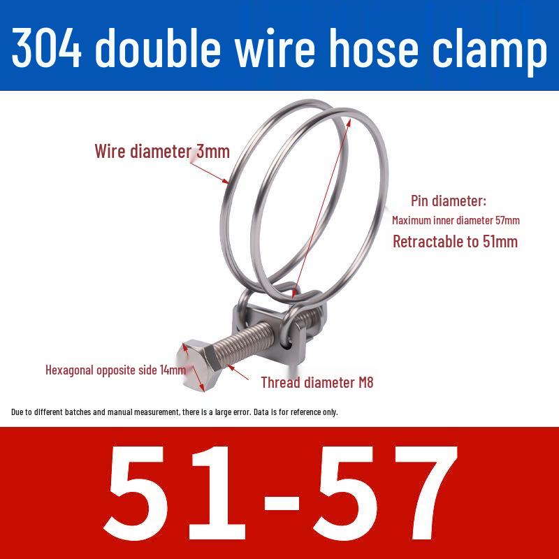 Doppeldraht-Schlauchschelle aus Edelstahl für Feuer-, Wasser-, Gasleitungen - Verdickt