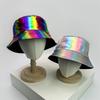 Fisherman Bucket Reflective Visibility High Color Multi Leather PU Faux Women  Men For Neutral Gender Fresh Caps Hats Double Sided Sunshade