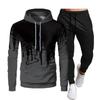 Mens Casual Tracksuit Long Sleeve Hooded Sweatshirt Pants Set Sportswear