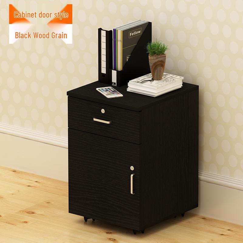 Mobile Lockable Filing Cabinet with Three Drawers - Floor-standing Storage for Office or Bedside