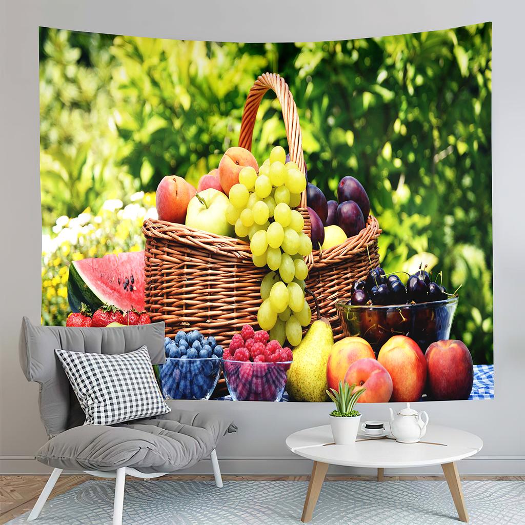 Farm Orchard Tapestry Delicious Fruit Tapestry Banana Grapes Tapestry Home Living Room Dorm Bedroom Aesthetics Decor Tapestries