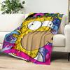 Funny Cartoon T-The S-Simpsonss Blanket Blanket for Couch Sofa Travel Home Hiking Picni Bed Beding Flannel Blanket Birthday Gift