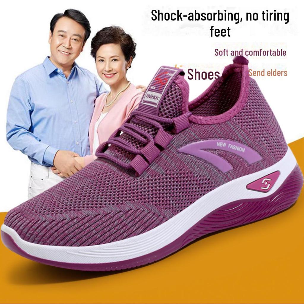 Lässige Wanderschuhe mit weicher Sohle für Herren, atmungsaktive Mesh-Sneaker für Senioren