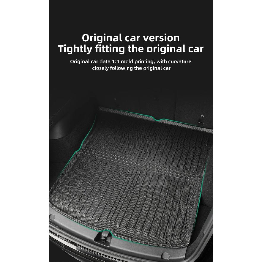For Tesla Model Y 2024 Front Rear Trunk Mat TPE Lower Storage Box Pads Protective Cover Cargo Liner Trunk Tray Floor Mat