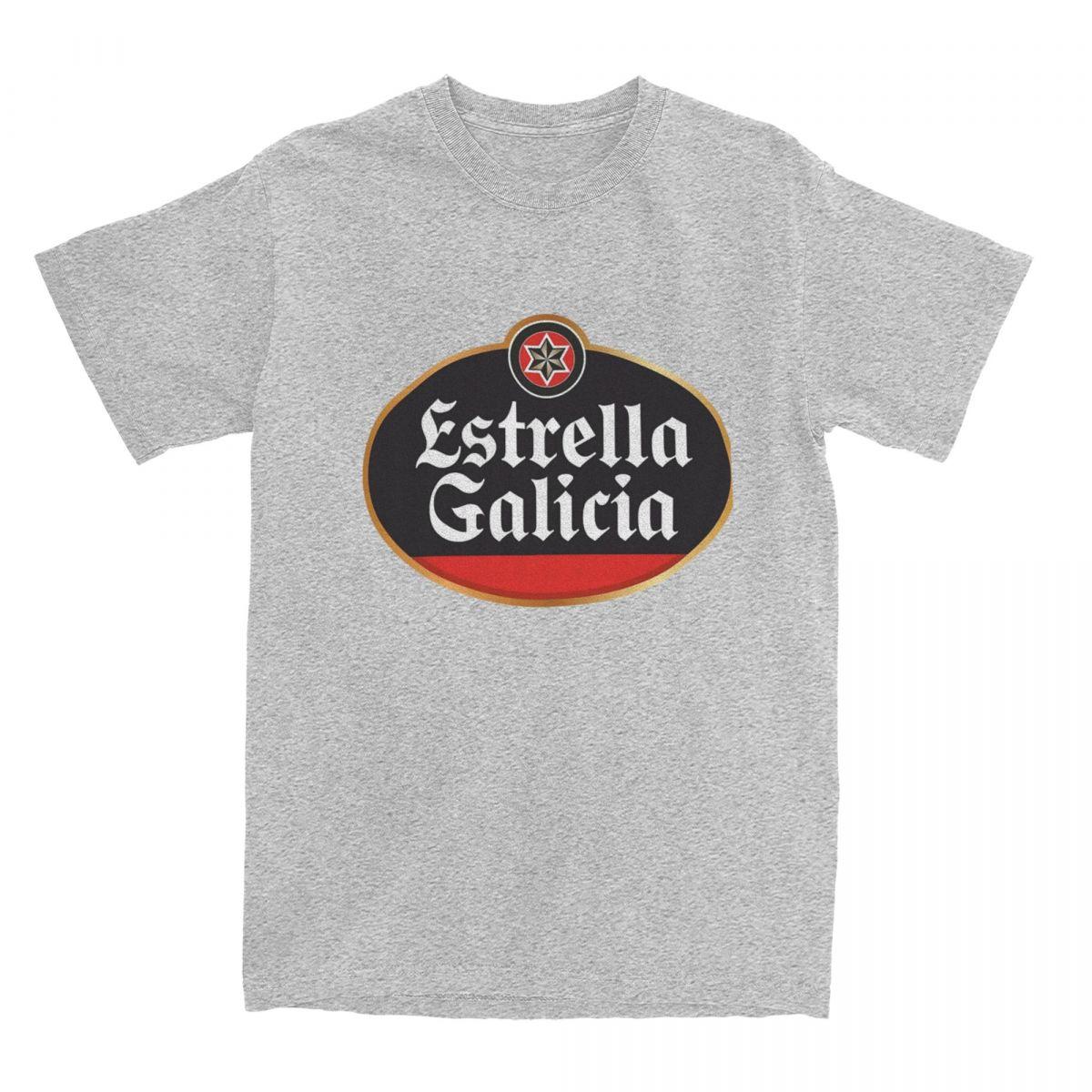 Футболка Estrella Galicia Пиво Испания Мужская Лагерное пиво Винтажная Хлопковая футболка Летняя с круглым вырезом Оверсайз Одежда L
