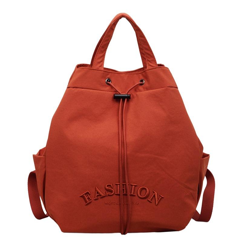 

Cloth Bag Bucket Backpack Female Large-Capacity Leisure Student Class Schoolbag Outdoor Mountaineering Bag Lightweight Travel Backpack красный