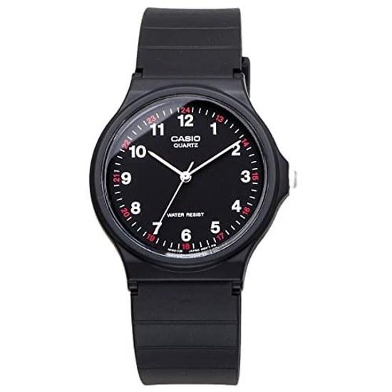 CASIO Analog Wristwatch Chipkashi Cheap MQ-24-1BL Urethane Belt Unisex Black 24-hour Display Index Overseas Model