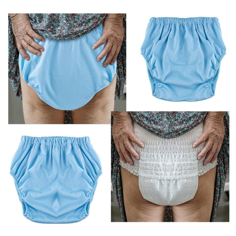 Water Resistant Adult Diaper Cover with Elastic Leg Openings Washable Incontinence Pants for Enhances Leak Protection