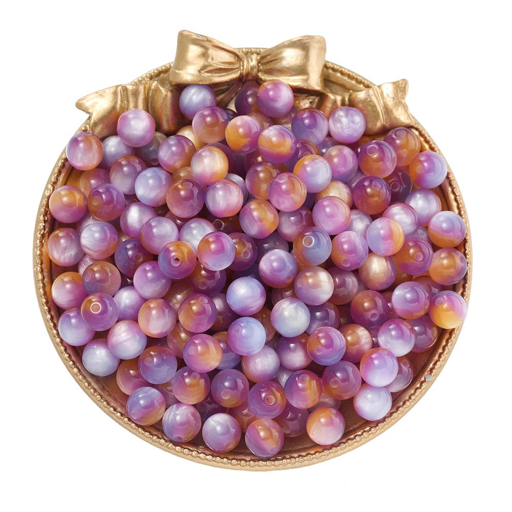 

10Pcs/lot Resin Cat Eye Round Beads Colorful Loose Spacer Bead for DIY Bracelet Necklace Jewelry Making Accessories 8mm