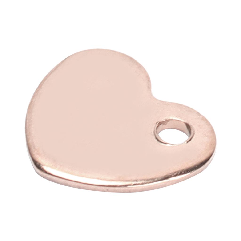 20pcs DIY HeartShaped Pendant Stainless Steel Pendant with Hole Jewelry Making Accessory(Rose Gold 9 x 10mm)