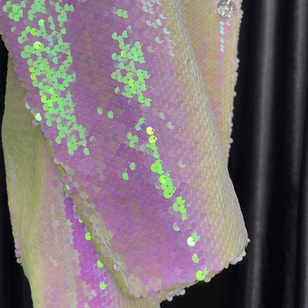 Herren Paillettenanzugjacke doppelseitig glänzende Blazer