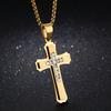 Vintage Necklace Men's Stainless Steel Personalized Fashion Cross Pendant Trendy Versatile Titanium Jewelry