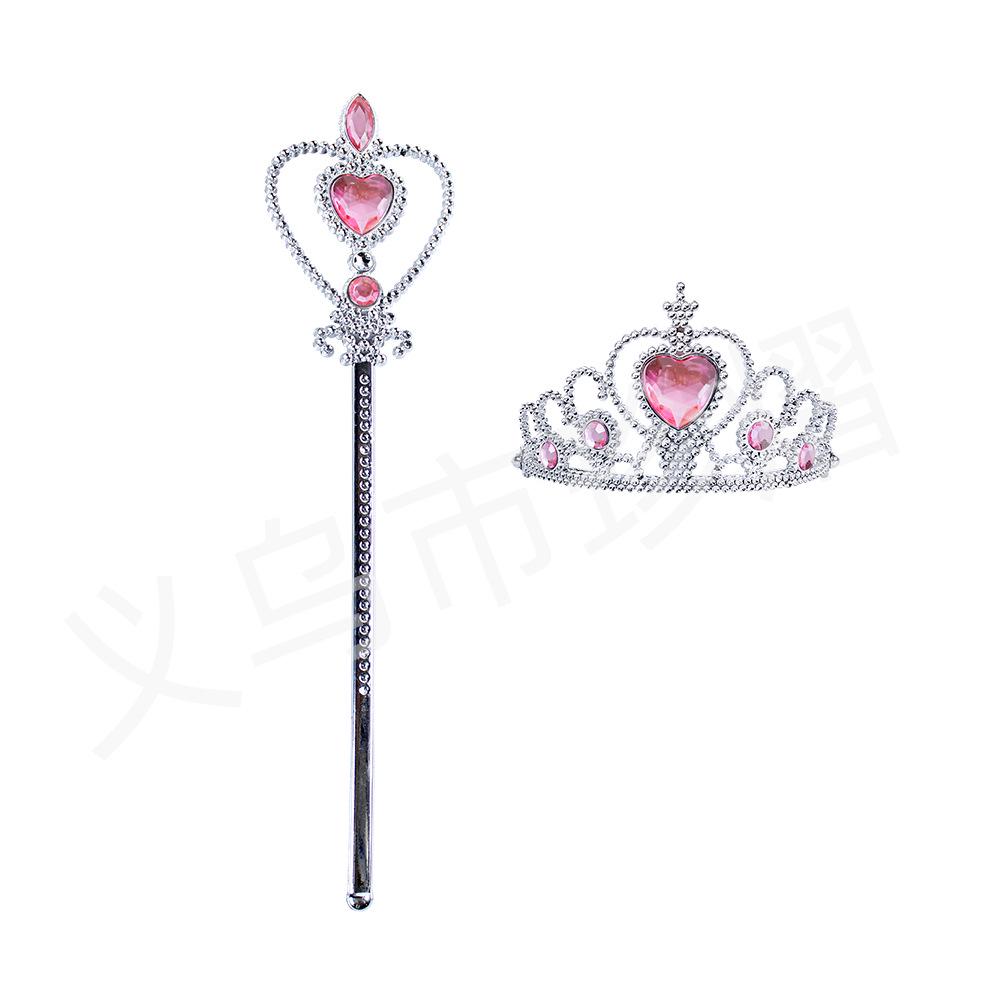 Elsa-Inspired Frozen Princess Accessory Set: Crown, Magic Wand, Necklace, Gloves, and Ring