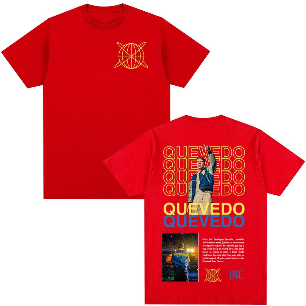 2026 SpringSummer Rap Artist QUEVEDO Good Morning Tour Mens Clothing HipHop Retro Pure Cotton Streetwear