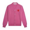CDG Kawakubo Herz V-Ausschnitt Woll-Cardigan - Japanischer Stil PLAY Strickpullover