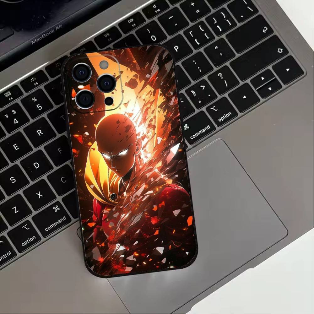 HOT Anime 12O-One P-Punchs Man Phone Case For iPhone17,16,15,14,13,12,11 Plus,Pro Max Soft Black Cover