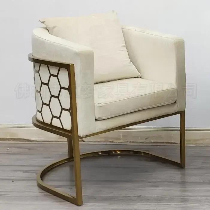 Nordic Living Room Chair-Fabric Upholstery,Light Luxury Design,Single Leisure Seat with Backrest & Armrest,Comfortable Furniture