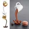 Floating Spilling Coffee Cup Figurine, Funny Pouring Splash Coffee Mug Statue, Novelty Resin Coffee Sculpture for Kitchen, Bar, Office, Cafe Decor