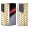 For Honor Magic V2 RSR Porsche Design Case Woven Texture Leather+PC Phone Cover Clear Edge