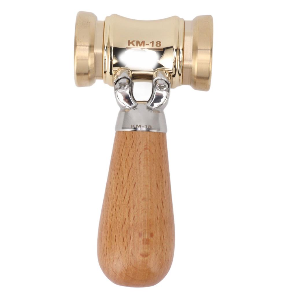 Woodworking Chisel Mallet Beech Wood Carpenter Hammer with Replaceable Solid Brass Head for