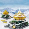 Creative China Famous Historical Architecture Micro Diamond Block Laojun Mountain Building Brick Model Sets Toy Nanobrick