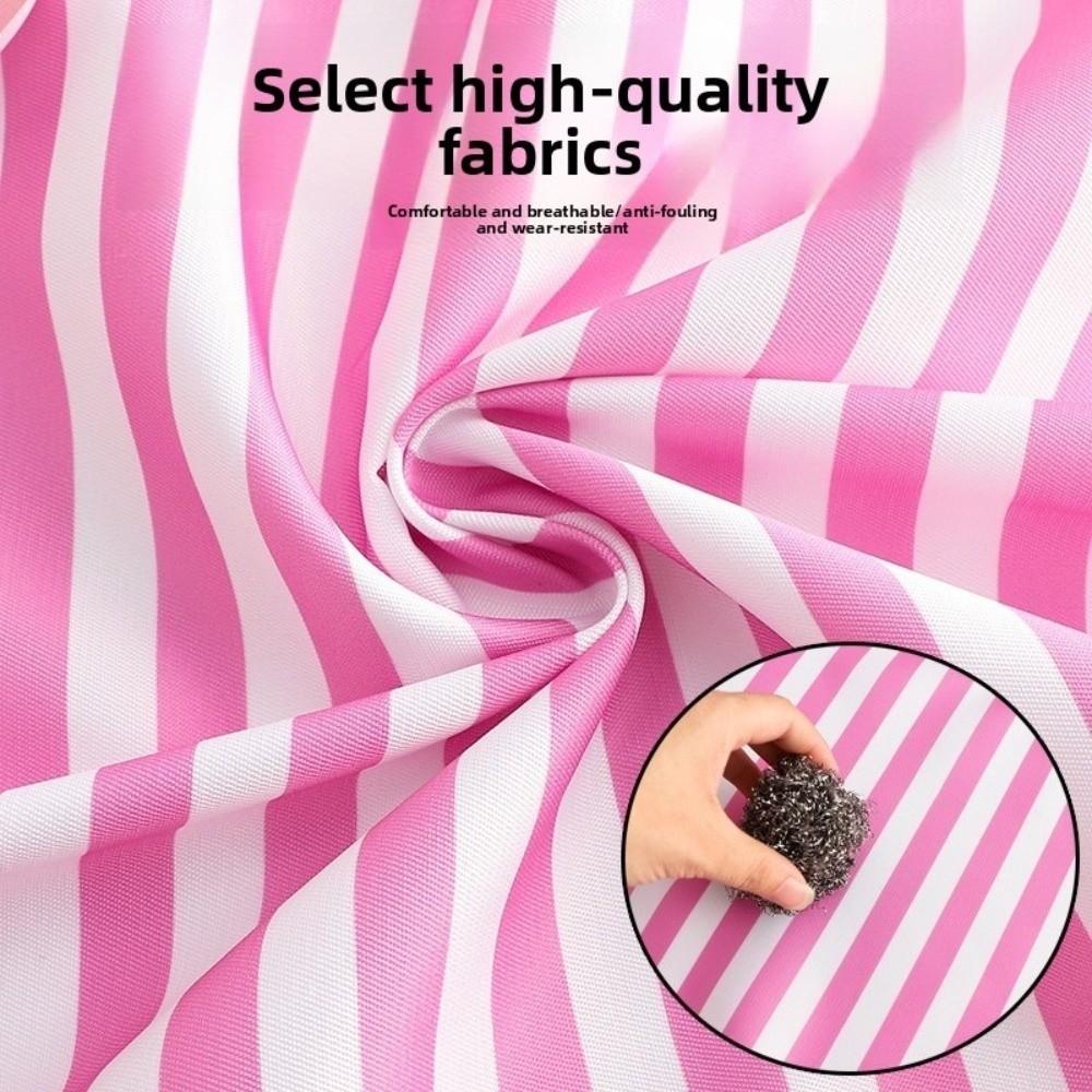 Polyester Cotton Dress Style Apron Stripes Waterproof Kitchen Cover Up Cute Bow Cake Oil-Resistant Cleaning Apron Kitchen Use