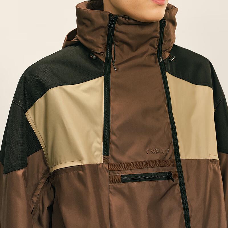 Men's H-Shape Hooded Short Windbreaker Jacket