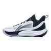 Li Ning Sonic Team Comfortable Versatile Fabric Synthetic Leather TPU Shock Absorption Mid-Top Basketball Shoes Men Sneaker White Black ABPT057-1