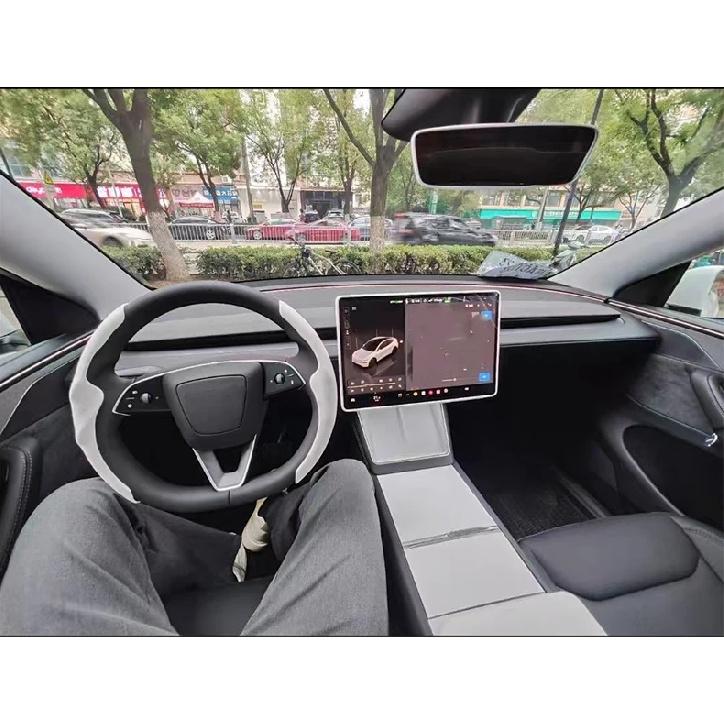 For Tesla New Launch Model Y Juniper 2025+ Suede Steering Wheel Cover All Season Universal Anti Slip Sports Steering Wheel Cover