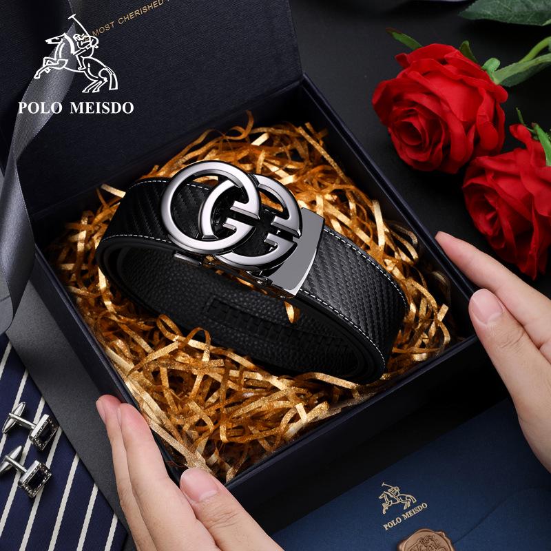 Paul Messier Herren Ledergürtel mit automatischer Doppel-G-Schnalle - Stilvoll & Vielseitig