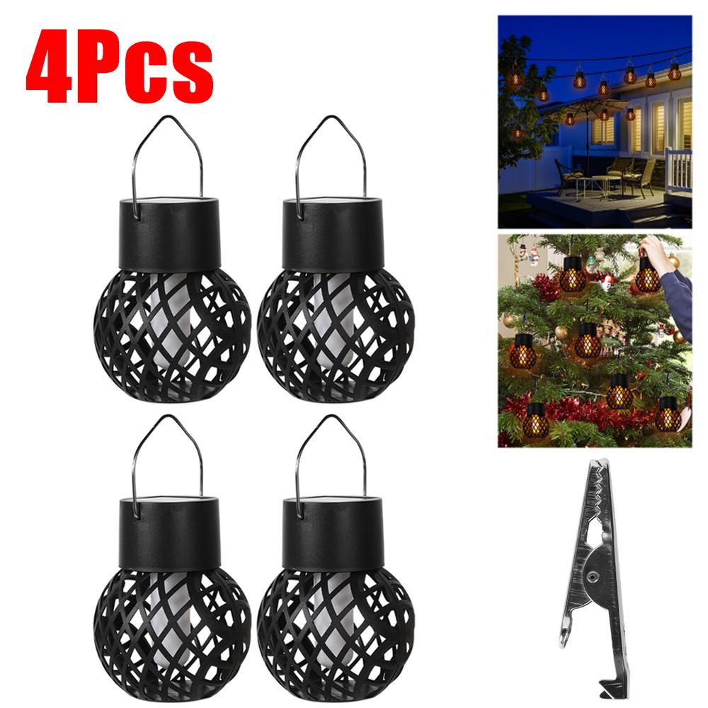 1-6 Stück LED Outdoor Flammeneffekt Hängelaterne Wasserdichte Garten Dekolampe Solar Lichterkette für Terrasse Garten Hof